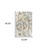 5' X 8' Grey And Gold Abstract Power Loom Stain Resistant Area Rug - Homeroots - Flyclothing LLC