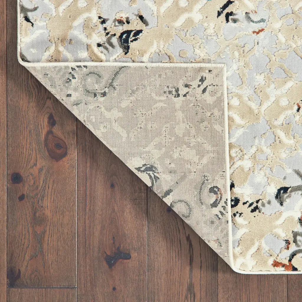 10' X 13' Grey And Gold Abstract Power Loom Stain Resistant Area Rug - Homeroots - Flyclothing LLC