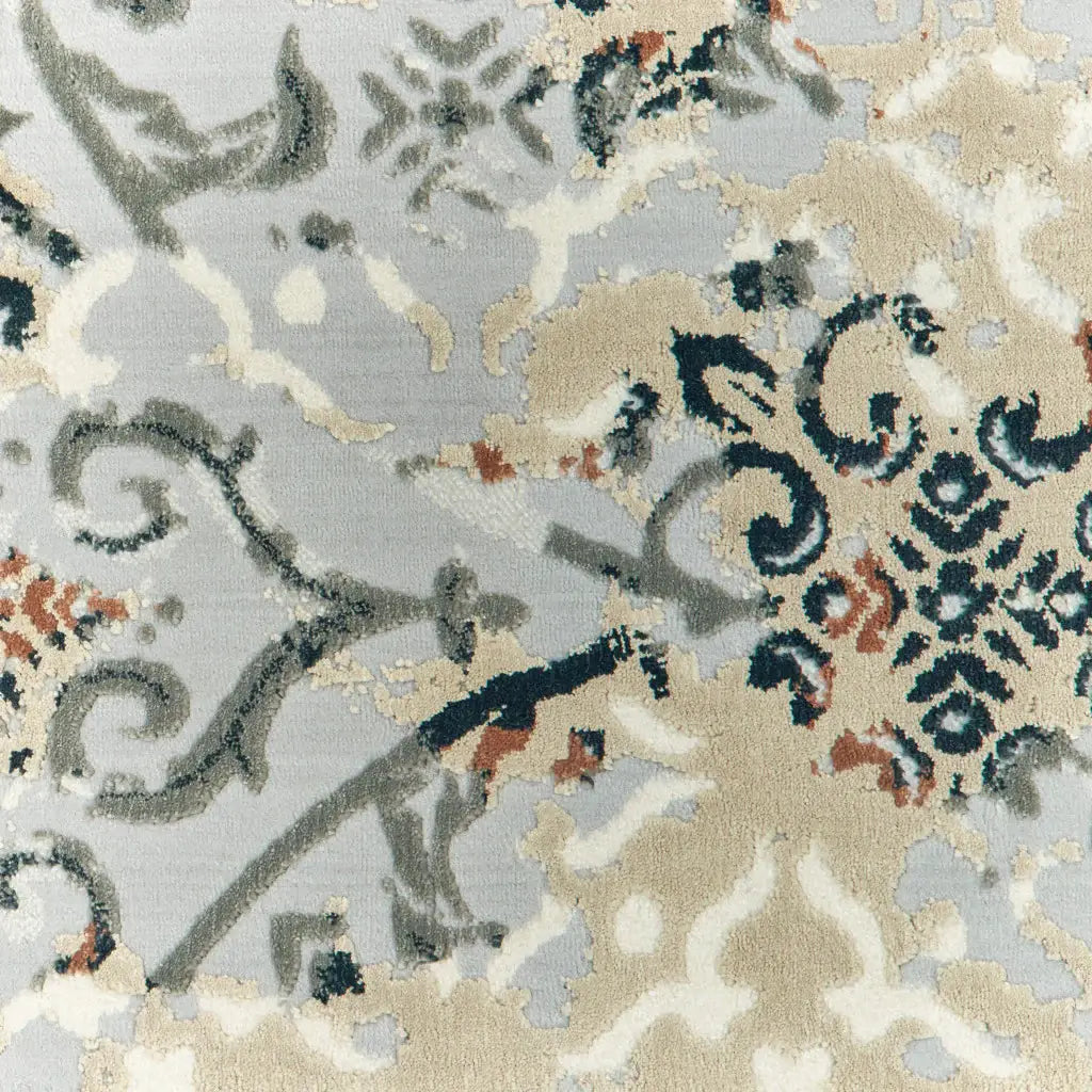 10' X 13' Grey And Gold Abstract Power Loom Stain Resistant Area Rug - Homeroots - Flyclothing LLC