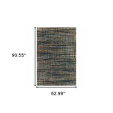 5' X 8' Black Navy Gold Ivory And Blush Abstract Power Loom Stain Resistant Area Rug - Homeroots - Flyclothing LLC