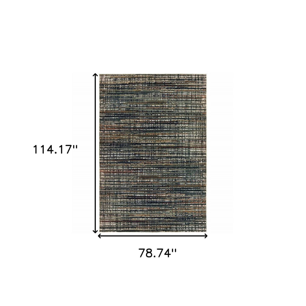 6' X 9' Black Navy Gold Ivory And Blush Abstract Power Loom Stain Resistant Area Rug - Homeroots - Flyclothing LLC