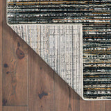 10' X 13' Black Navy Gold Ivory And Blush Abstract Power Loom Stain Resistant Area Rug - Homeroots - Flyclothing LLC