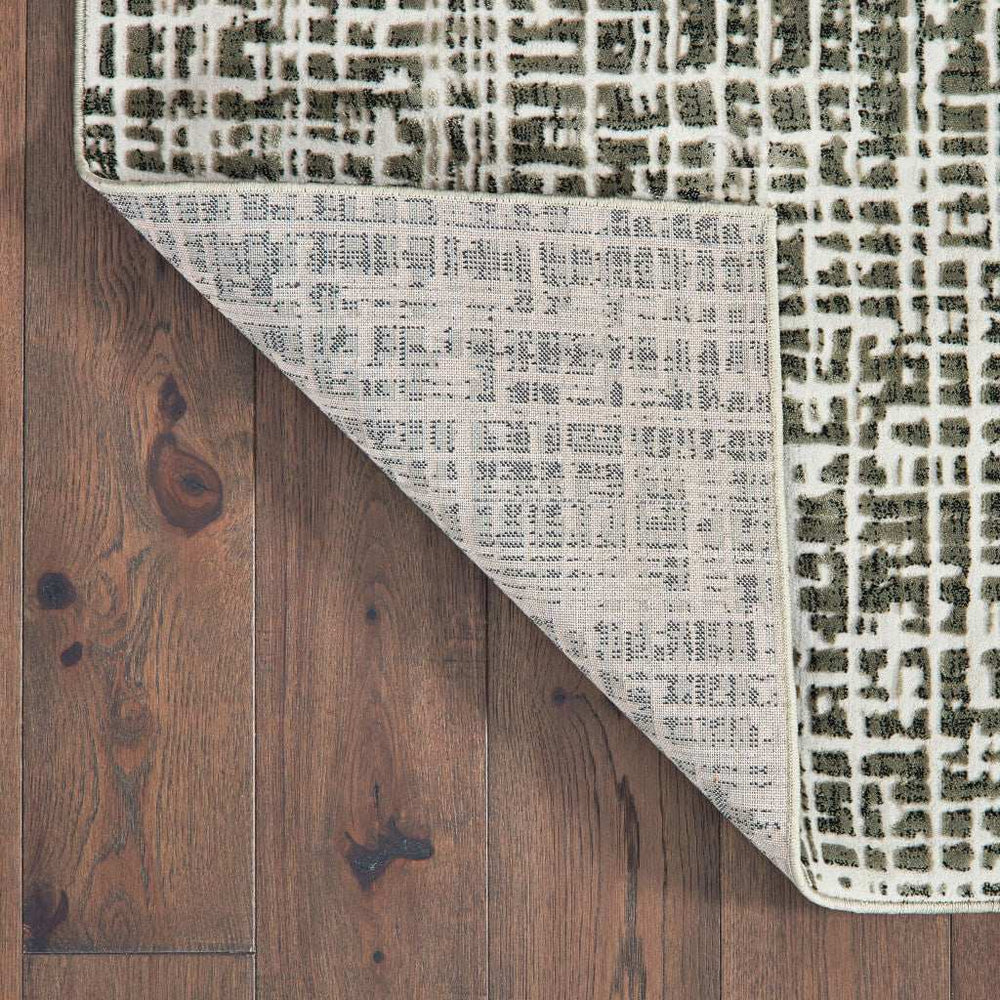 2' X 8' Grey And Ivory Abstract Power Loom Stain Resistant Runner Rug - Homeroots - Flyclothing LLC