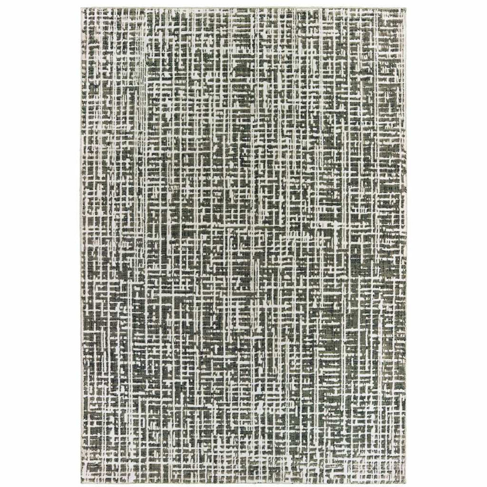 5' X 8' Grey And Ivory Abstract Power Loom Stain Resistant Area Rug - Homeroots - Flyclothing LLC