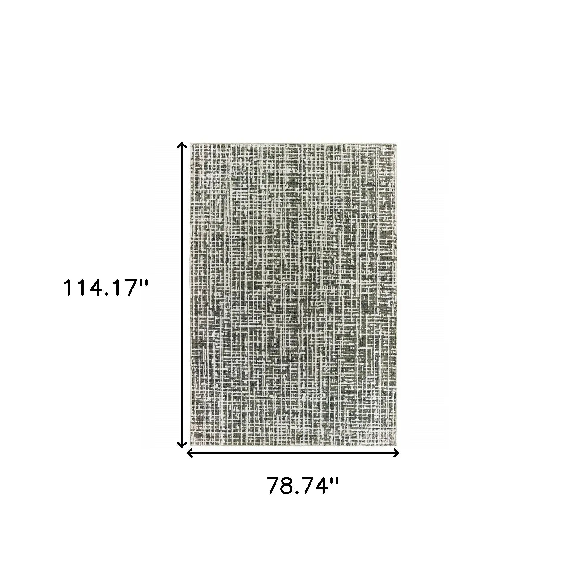 6' X 9' Grey And Ivory Abstract Power Loom Stain Resistant Area Rug - Homeroots - Flyclothing LLC