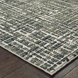 10' X 13' Grey And Ivory Abstract Power Loom Stain Resistant Area Rug - Homeroots - Flyclothing LLC