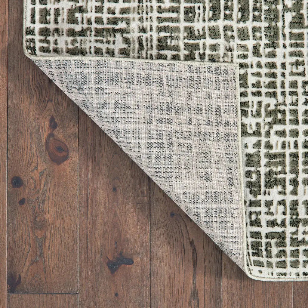 10' X 13' Grey And Ivory Abstract Power Loom Stain Resistant Area Rug - Homeroots - Flyclothing LLC