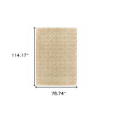 6' X 9' Gold And Ivory Geometric Power Loom Stain Resistant Area Rug - Homeroots - Flyclothing LLC