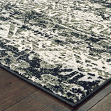 2' X 8' Grey And Ivory Geometric Power Loom Stain Resistant Runner Rug - Homeroots - Flyclothing LLC