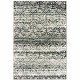 6' X 9' Grey And Ivory Geometric Power Loom Stain Resistant Area Rug - Homeroots - Flyclothing LLC