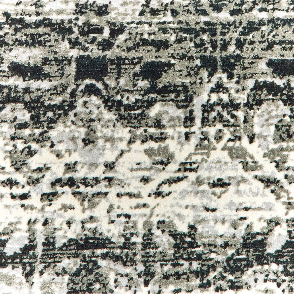 10' X 13' Grey And Ivory Geometric Power Loom Stain Resistant Area Rug - Homeroots - Flyclothing LLC