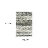 10' X 13' Grey And Ivory Geometric Power Loom Stain Resistant Area Rug - Homeroots - Flyclothing LLC