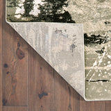 8' X 11' Black Gold Grey And Ivory Abstract Power Loom Stain Resistant Area Rug - Homeroots