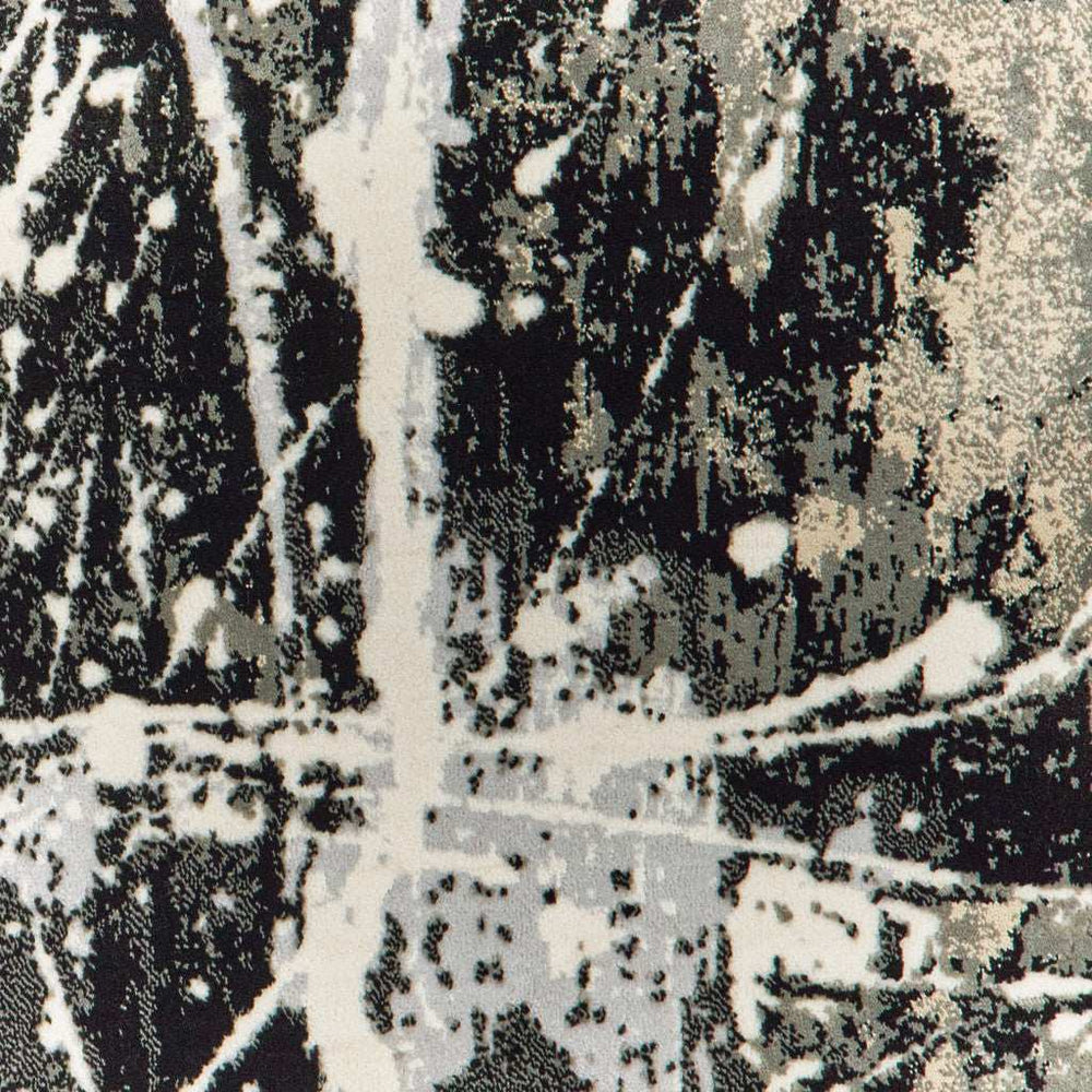 8' X 11' Black Gold Grey And Ivory Abstract Power Loom Stain Resistant Area Rug - Homeroots - Flyclothing LLC