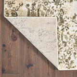 5' X 8' Grey And Gold Abstract Power Loom Stain Resistant Area Rug - Homeroots