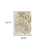 6' X 9' Grey And Gold Abstract Power Loom Stain Resistant Area Rug - Homeroots - Flyclothing LLC