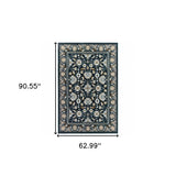 5' X 8' Navy Caramel And Ivory Oriental Power Loom Stain Resistant Area Rug - Homeroots - Flyclothing LLC