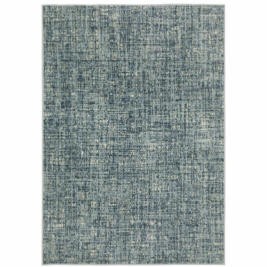 3' X 5' Dark Blue Light Blue Grey Ivory And Beige Abstract Power Loom Stain Resistant Area Rug - Homeroots - Flyclothing LLC