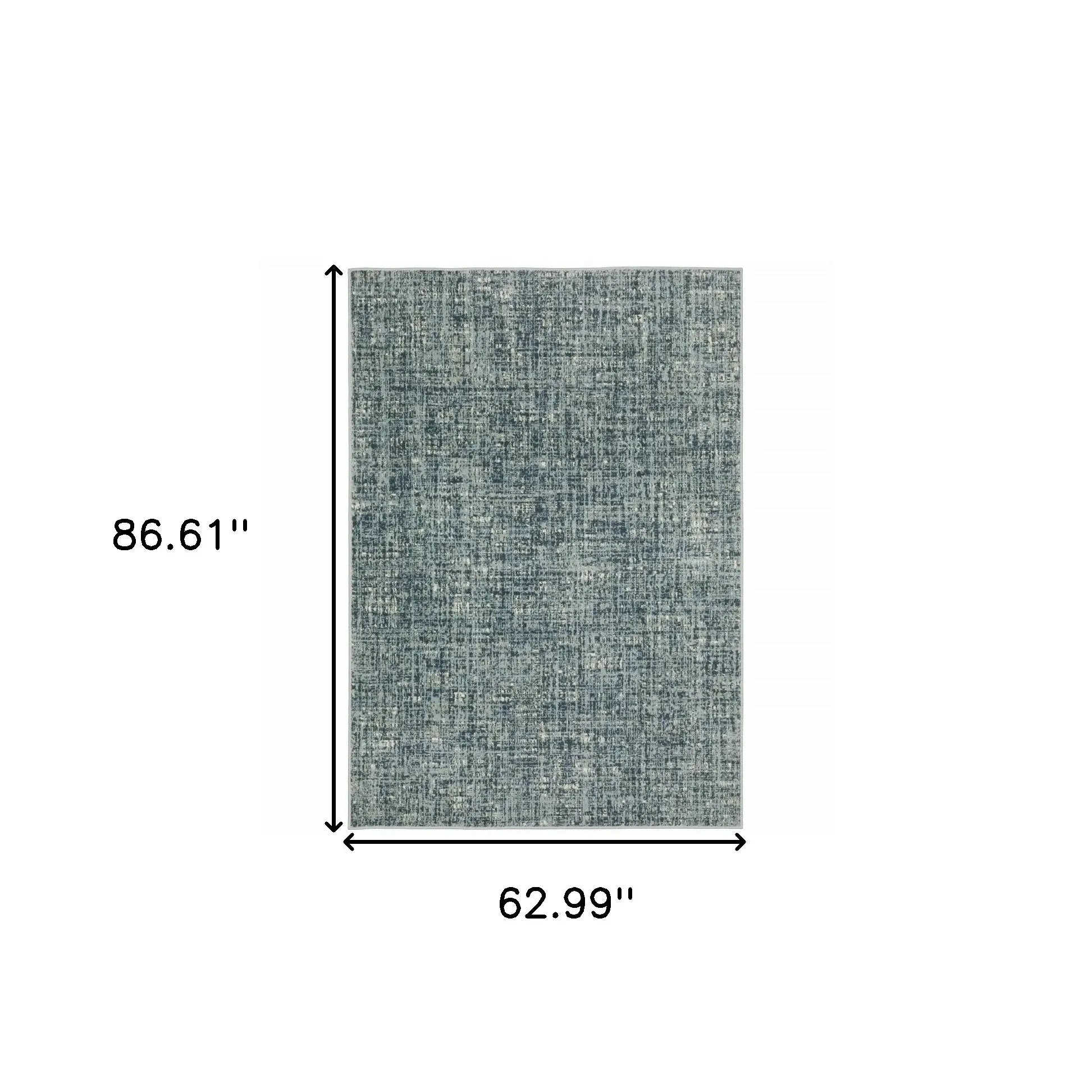 5' X 7' Dark Blue Light Blue Grey Ivory And Beige Abstract Power Loom Stain Resistant Area Rug - Homeroots - Flyclothing LLC