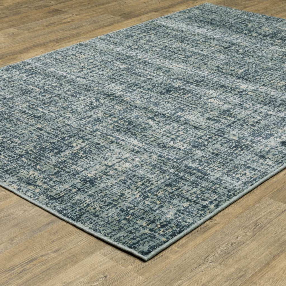 10' X 13' Dark Blue Light Blue Grey Ivory And Beige Abstract Power Loom Stain Resistant Area Rug - Homeroots - Flyclothing LLC