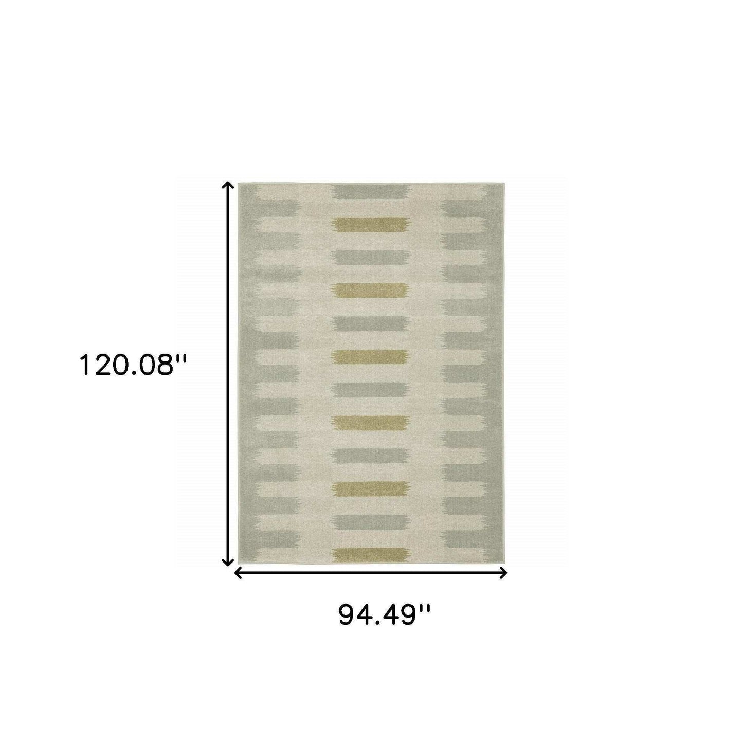 8' X 10' Beige Grey Gold And Green Geometric Power Loom Stain Resistant Area Rug - Homeroots - Flyclothing LLC