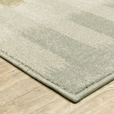 10' X 13' Beige Grey Gold And Green Geometric Power Loom Stain Resistant Area Rug - Homeroots