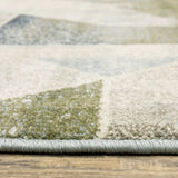 10' X 13' Blue Green Grey Gold And Ivory Geometric Power Loom Stain Resistant Area Rug - Homeroots - Flyclothing LLC