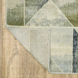 10' X 13' Blue Green Grey Gold And Ivory Geometric Power Loom Stain Resistant Area Rug - Homeroots - Flyclothing LLC