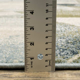 10' X 13' Blue Green Grey Gold And Ivory Geometric Power Loom Stain Resistant Area Rug - Homeroots - Flyclothing LLC