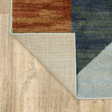 8' X 10' Grey Teal Blue Rust Green And Ivory Geometric Power Loom Stain Resistant Area Rug - Homeroots - Flyclothing LLC