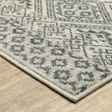 8' X 10' Blue And Beige Geometric Power Loom Stain Resistant Area Rug - Homeroots - Flyclothing LLC