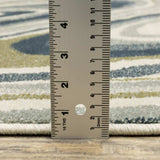 10' X 13' Ivory Blue And Beige Abstract Power Loom Stain Resistant Area Rug - Homeroots - Flyclothing LLC