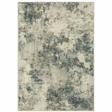 6' X 9' Beige Teal Grey And Gold Abstract Power Loom Stain Resistant Area Rug - Homeroots - Flyclothing LLC
