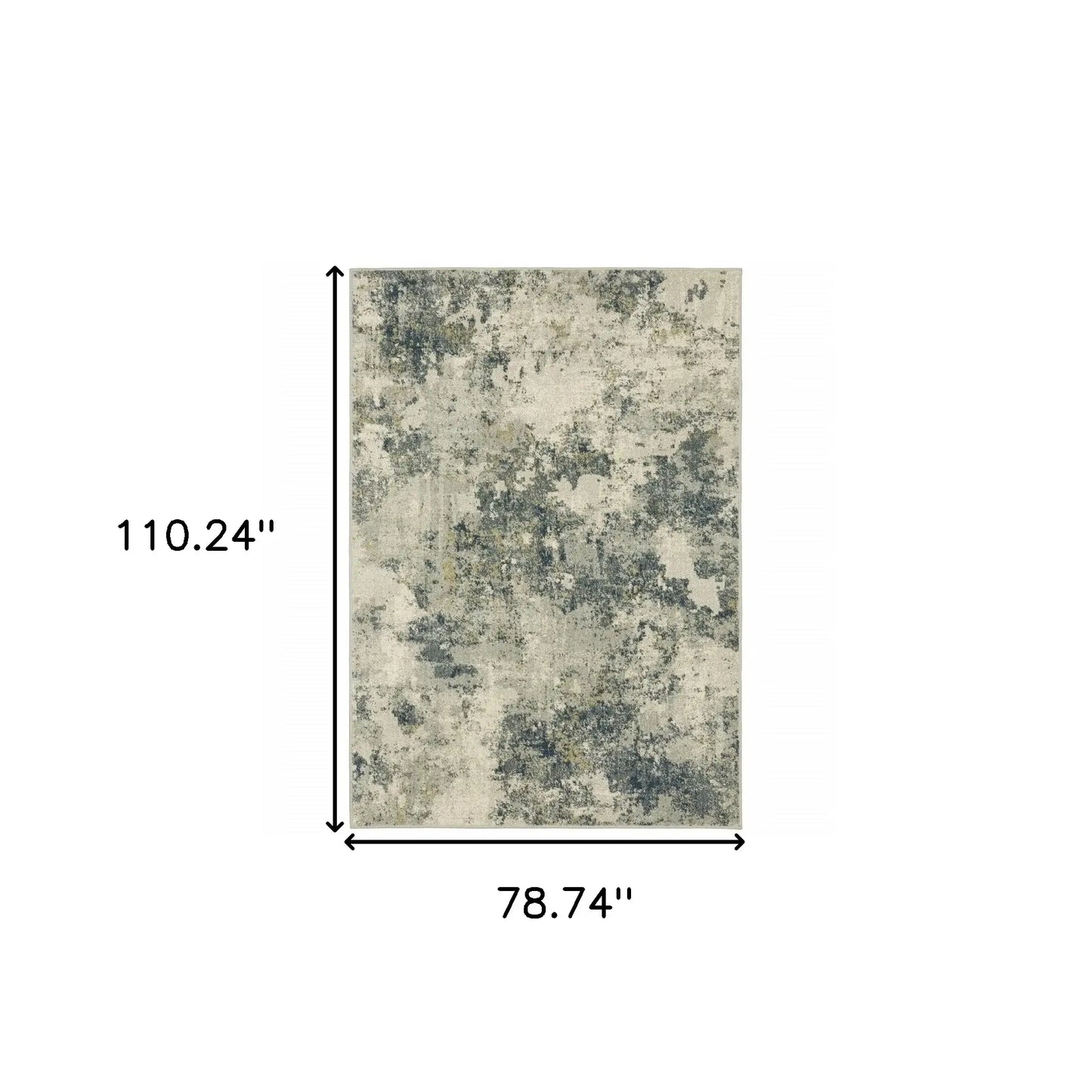 6' X 9' Beige Teal Grey And Gold Abstract Power Loom Stain Resistant Area Rug - Homeroots - Flyclothing LLC