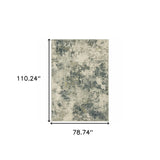 6' X 9' Beige Teal Grey And Gold Abstract Power Loom Stain Resistant Area Rug - Homeroots - Flyclothing LLC