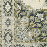 5' X 7' Ivory Blue Teal Grey And Olive Green Oriental Power Loom Stain Resistant Area Rug - Homeroots - Flyclothing LLC