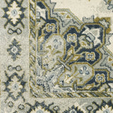 10' X 13' Ivory Blue Teal Grey And Olive Green Oriental Power Loom Stain Resistant Area Rug - Homeroots - Flyclothing LLC