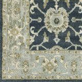 10' X 13' Teal Blue Ivory Green And Grey Oriental Power Loom Stain Resistant Area Rug - Homeroots - Flyclothing LLC