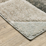 8' X 11' Grey Brown Beige Tan Taupe And Ivory Geometric Power Loom Stain Resistant Area Rug - Homeroots