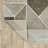 10' X 13' Grey Brown Beige Tan Taupe And Ivory Geometric Power Loom Stain Resistant Area Rug - Homeroots - Flyclothing LLC