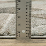 10' X 13' Grey Brown Beige Tan Taupe And Ivory Geometric Power Loom Stain Resistant Area Rug - Homeroots - Flyclothing LLC