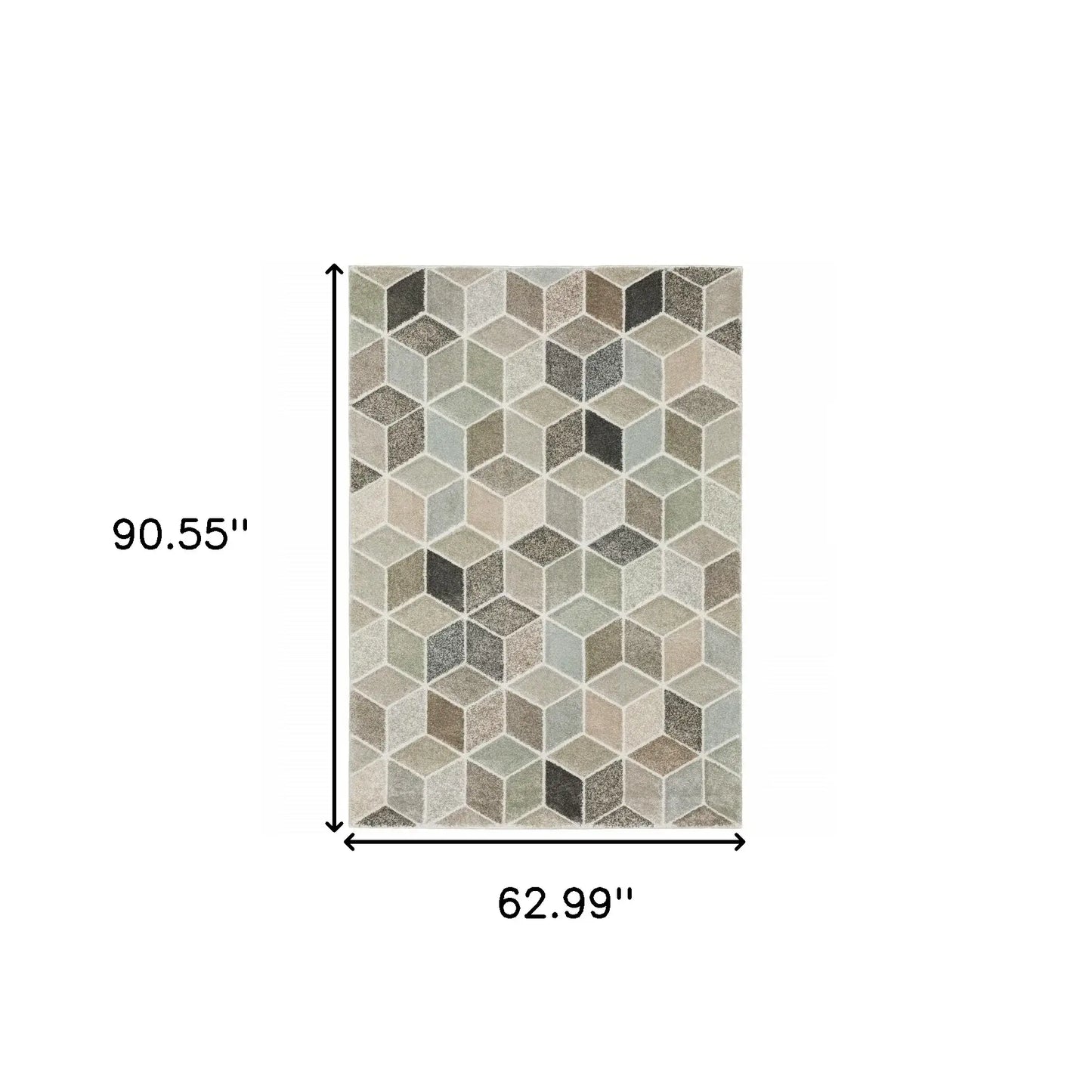 5' X 8' Black And Gray Geometric Power Loom Area Rug - Homeroots - Flyclothing LLC
