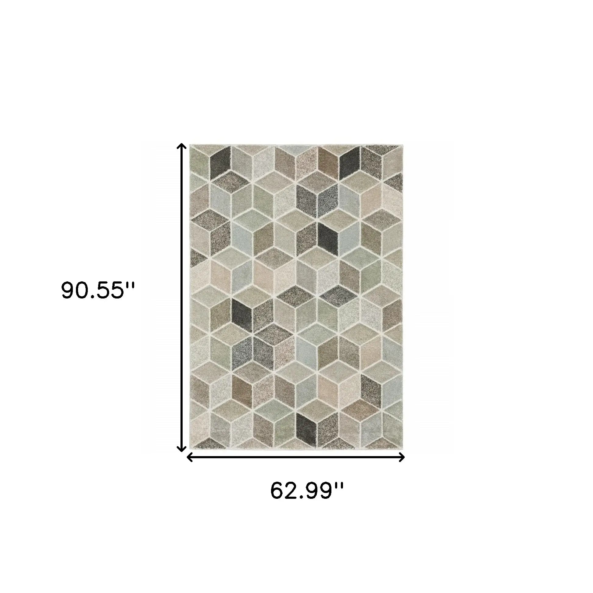 5' X 8' Black And Gray Geometric Power Loom Area Rug - Homeroots - Flyclothing LLC