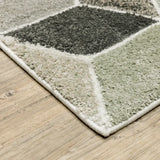 10' X 13' Beige Brown Grey Tan Sage And Pale Blue Geometric Power Loom Stain Resistant Area Rug - Homeroots - Flyclothing LLC
