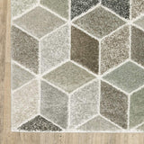 10' X 13' Beige Brown Grey Tan Sage And Pale Blue Geometric Power Loom Stain Resistant Area Rug - Homeroots - Flyclothing LLC