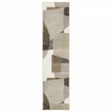 2' X 8' Brown And Ivory Geometric Power Loom Runner Rug - Homeroots - Flyclothing LLC