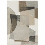 3' X 5' Beige Geometric Power Loom Stain Resistant Area Rug - Homeroots - Flyclothing LLC