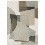 5' X 8' Beige Geometric Power Loom Area Rug - Homeroots - Flyclothing LLC