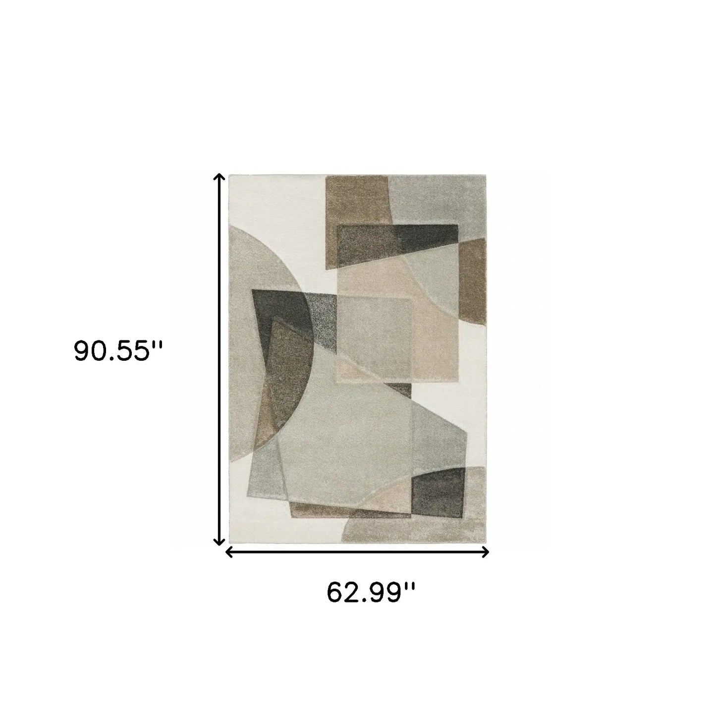 5' X 8' Beige Geometric Power Loom Area Rug - Homeroots - Flyclothing LLC