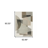 5' X 8' Beige Geometric Power Loom Area Rug - Homeroots - Flyclothing LLC